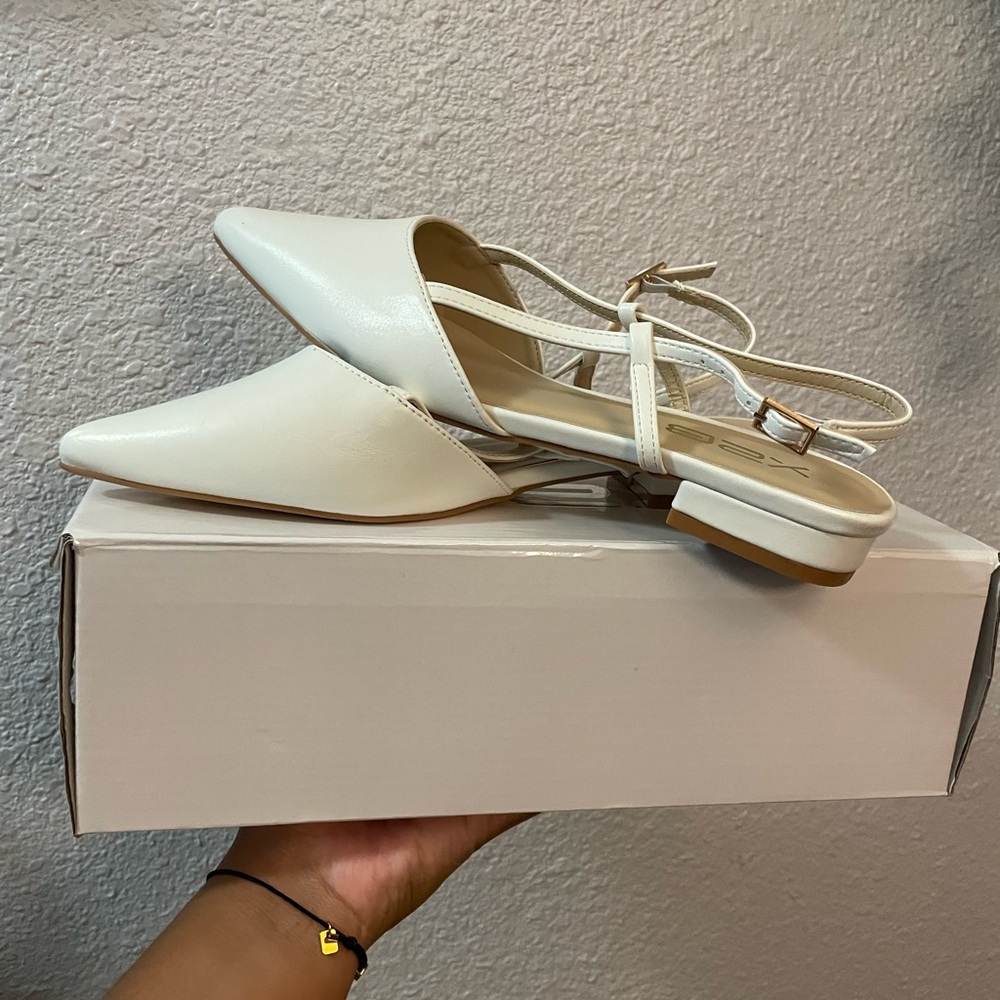 Kali Cream Slingback Flats